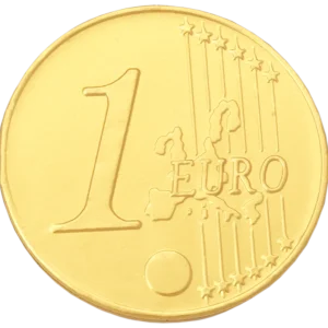 Великі золоті монети з молочного шоколаду 2x36x21,5 г, прилавок для викладки